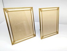 Vintage Matched Pair Picture Frames French Revival Gold Plated Brass 16