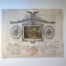 American Flag House & Betsy Ross Memorial Association Vintage Certificate 5A4 picture