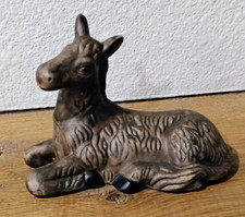 VTG Kirkland Signature Porcelain Nativity Set Replacement Laying Donkey Dk Brown picture