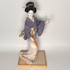 Japanese Geisha Doll Vintage Japanese Doll Purple Kimono picture