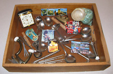 Junk drawer lot travel clock fridge magnets nutcrackers spoons mini sad iron etc picture