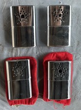(4) Vintage Jon-e Hand Warmer Chrome Star Lid Red Pouch - Hong Kong FREESHIP picture