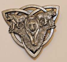 Anne Stokes Wolf Trio Artwork Pin Metal Badge Fantasy Sculpted picture