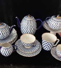 By each: Russian Lomonosov Cobalt Net Porcelain picture