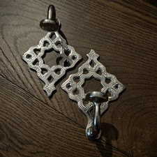 Set Of Large Artisan Wall Hangers Hamsa Decor Moroccan Silver picture
