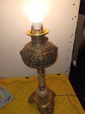 Antique B&H Bradley & Hubbard Parlor Banquet Oil Lamp Converted to Electric  picture