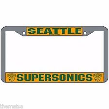 SEATTLE SUPERSONICS NBA LOGO CAR AUTO USA MADE CHROME LICENSE PLATE FRAME picture