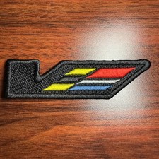 Cadillac CTS V Logo Machine Embroidered Patch Iron On  1”x3.8” picture