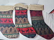 Three Vintage  Woolrich Wool Christmas Stockings Made in USA picture