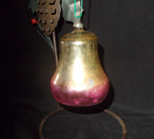 ANT/VTG MERCURY GLASS LARGE BELL CHRISTMAS ORNAMENT picture