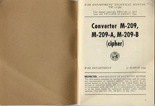 79 Page March 1944 TM 11-380 Converter M-209 M-209-A M-209-B Cipher Manual on CD picture