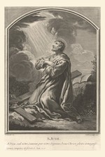 Saint Jude, print of vintage 1700s Catholic engraving picture