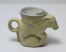 1991 Frankoma Democratic (DEM) Donkey Political Mug. Mottled Ivory picture