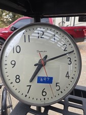 Vintage 13” Simplex School Wall Elec. Clock_Acrylic Cover Metal frame_Runs_#5645 picture