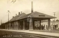 Cresco IA Iowa Railroad Depot Train Station RPPC Photo Postcard COPY picture