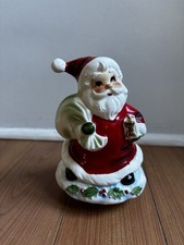 Vintage Josef Original Ceramic Santa Claus Music Box, 6” Tall picture
