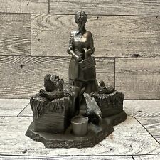 FRANKLIN MINT Fine Pewter Farmer’s Wife Ron Hinote 1978 Vintage 4” Figurine picture