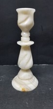 ALABASTER CARAMEL CREAM TAPERED CANDLESTICK HOLDER 7 7/8