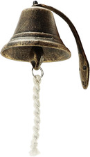 Cast Iron Vintage Hanging Bell – Loud Rustic Wall Bell for Farmhouse, Porch & Ga picture