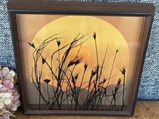 Vintage Lucid Lines 1973 Series Virgil Thrasher Wall Art Sunset Grass Silhouette picture