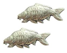 2 x Mirror Carp Fishing Handcrafted From English Pewter Lapel Pin Badges -PAG picture
