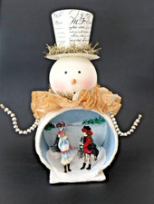 OOAK artists Joanne Roberts & Mikki O'Hara miniature paper doll scene in Snowman picture