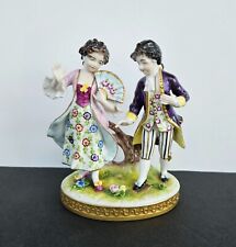 Antique Volkstedt Porcelain Figurine Gallant Couple 1945 Germany picture