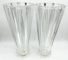 Set 2pc / Pair ROSENTHAL Classic Germany Crystal BLOSSOM Vases LARGE 11.5