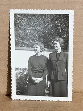 Two Women Outdoor Vintage Photo Snapshot Scalloped Edge Ephemera picture