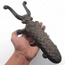 Cast Iron Bug Beetle Figural Boot Jack Tool Horn shoe tool brown Rustic western picture