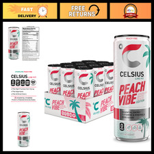 Sugar-Free Sparkling White Peach Energy Drink, 12 Fl Oz, Pack of 12 Cans picture