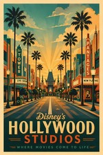 Hollywood Studios Hollywood Boulevard Attraction Ride Disney Poster Print Wall picture