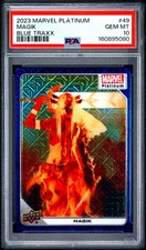 2023 UD MARVEL PLATINUM BLUE TRAXX #49 MAGIK 148/499 PSA 10 picture