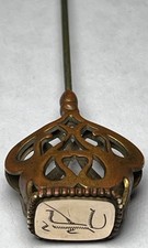 Antique Art Nouveau 10k Yellow Gold Top Hair Hat Pin Wax Seal Early 1900s Mono picture