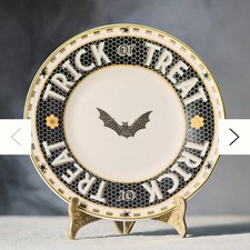 Anthropologie The Bistro Tile Stoneware Dessert Plate: Halloween Edition picture