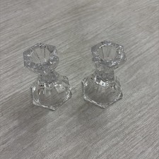 Mikasa Firestar Lead Crystal Candle Stick Holder Set of Two (2) - 4.5” x 3.5” picture