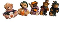 Vintage K's Collection Halloween Teddy Bear Figurines Lot of 5 Resin Decor 90s picture