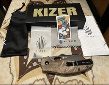 Kizer C01C KI3488.29BSA2 ELMAX Cleaver Liner Lock Brown Micarta picture
