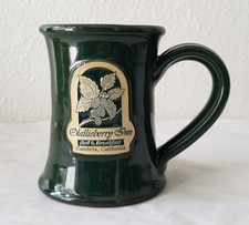 Deneen Pottery 9 oz Olallieberry Inn B&B Hand-thrown Green Mug Cambria CA picture