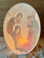 Montefiori Collection Fine Porcelain Religious Nativity Night Lamp Lithophane  picture