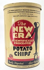 ​VTG 1940s New Era Potato Chip Tin Detroit Nicolay Dancey Advertising Can Nice picture