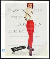 1962 Helanca ski pants women's red stretch pants photo vintage fashion print ad picture