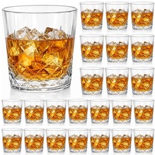 Yungyan 24 Pcs Plastic Clear Whiskey Glasses 10 Oz Unbreakable Reusable Old picture