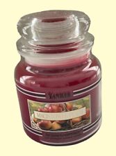 Yankee Candle 14.5 oz jar McIntosh Apple Peach  red burned once picture