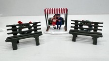 Lemax “Sailor & Girl” Swinging on a Covered Swing With Benches 22589 picture