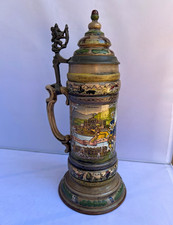 Rare Vintage King Ludwig ll Porcelain Lidded Beer Stein w/lithophane portrait picture