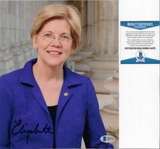 Elizabeth Warren Signed 8x10 Photo BAS COA Autograph Presidential Candidate picture