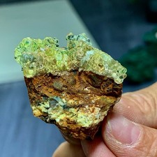 30G Natural hyalite opal+smoky crystal quartz  fluorescent specimen /Namibia picture