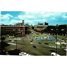 Vintage 1986 Madrid Spain Plaza de la Cibeles Postcard J.L. Gallegos Stamped picture