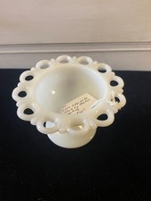 Vintage Anchor Hocking Old Colony Lace Edge Milk Glass Pedestal Compote/Candy picture